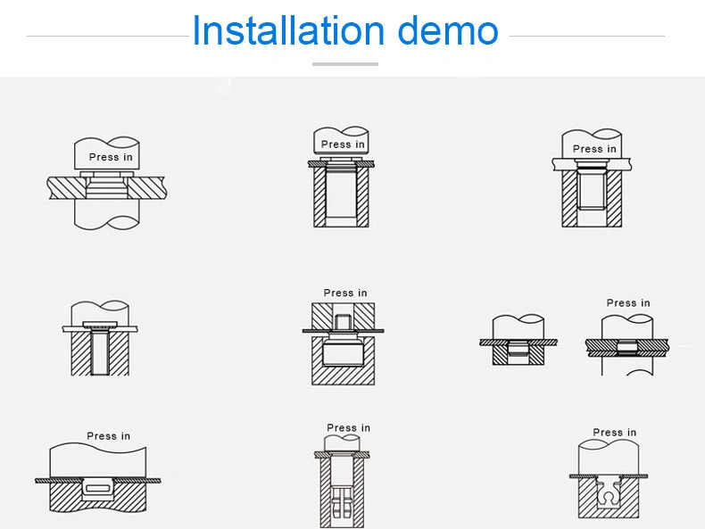 Wholesale Self Clinching Pressure Riveting Nuts Fasteners with Thread M3 M5 M6